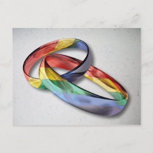 Rainbow Bröllop Ringar för Giftermål jämlikhet Vykort