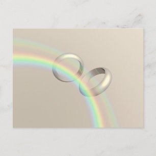 Rainbow Bröllop Ringar Vykort