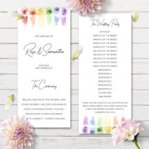 Rainbow Bröllopsprogram Gay Lesbisk Bröllop