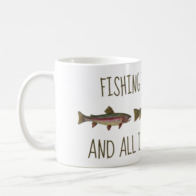 Rainbow Brown Brook Trout Fishing Quote Kaffemugg (Vänster)