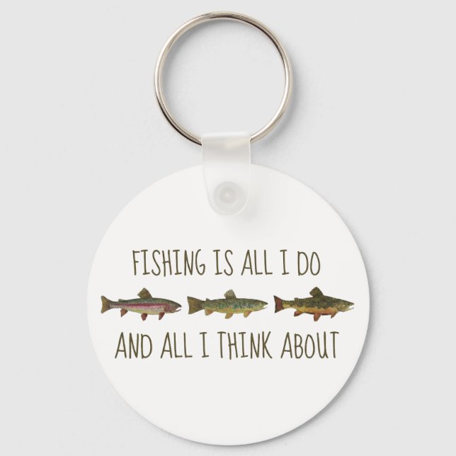 Rainbow Brown Brook Trout Fishing Quote Nyckelring (Framsida)