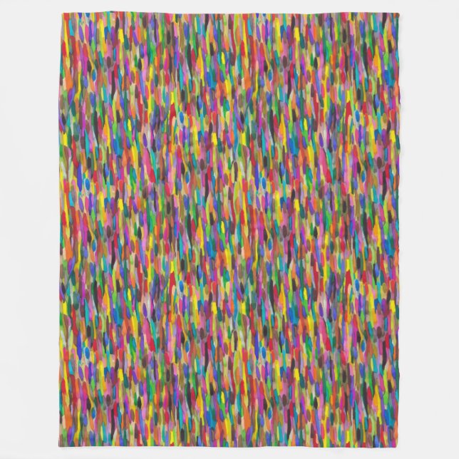 Rainbow Brushstroke Fleece Blanket (Framsidan)