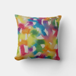 Rainbow Brushstrokes Pillow Kudde