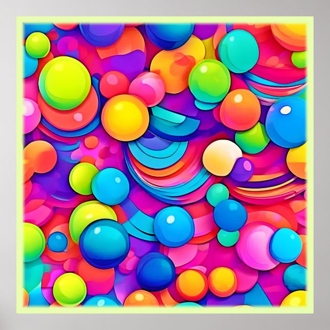Rainbow Bubble Blast Artwork Poster (Framsidan)