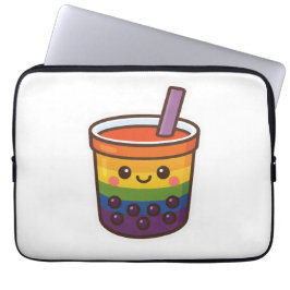 Rainbow Bubble Tea LGBTQ+ Pride Laptop Fodral