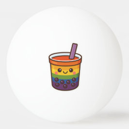 Rainbow Bubble Tea LGBTQ+ Pride Pingisboll