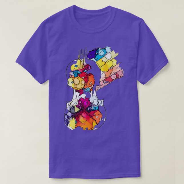 Rainbow Bubble Violin T Shirt (Design framsida)
