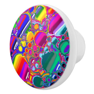 Rainbow Bubbles Fluid Art Knopp