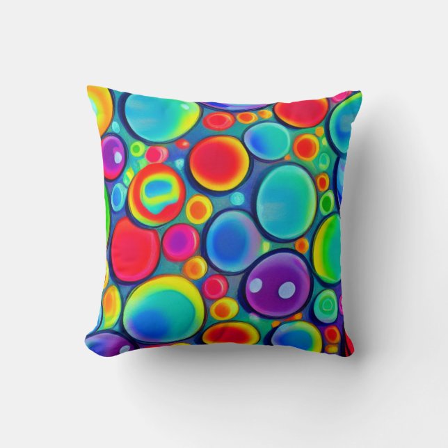 Rainbow Bubbles Kudde (Framsida)