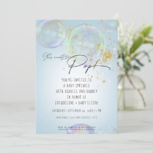 Rainbow Bubbles Redo till Pop Boy Shower Bluk Inbjudningar