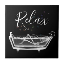 Rainbow Bubbles X-Ray Skeleton Bath Ceramic Tile Kakelplatta