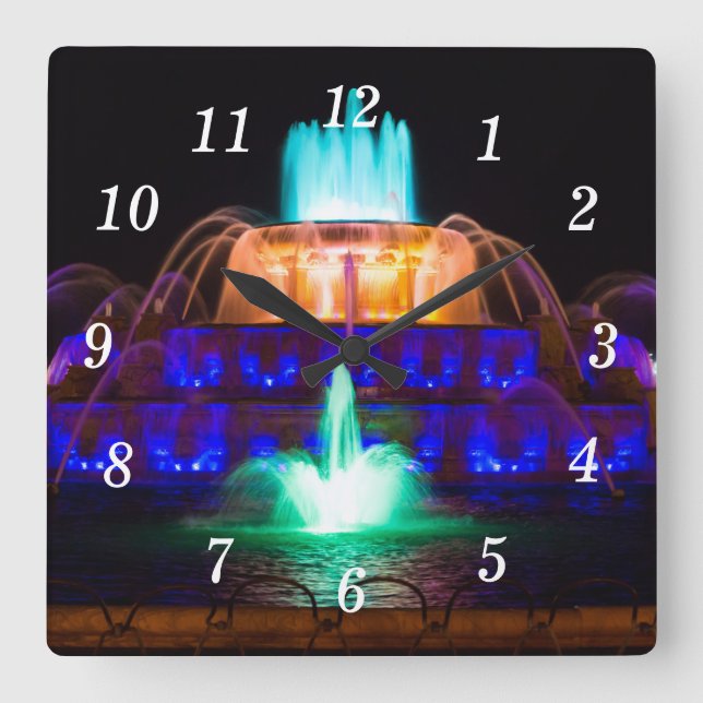Rainbow Buckingham Wall Clock Fyrkantig Klocka (Framsida)