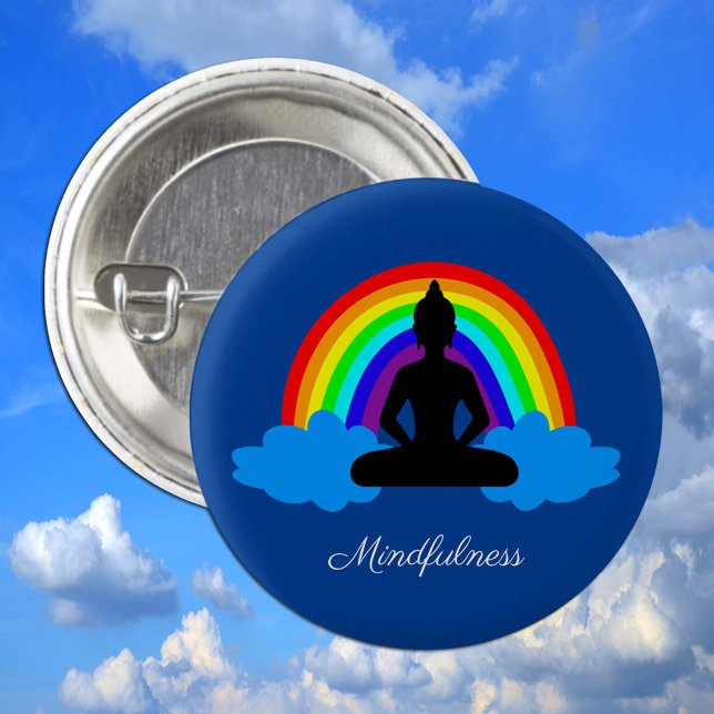 Rainbow Buddha & Mindfulness Yoga /meditation Knapp (Skapare uppladdad)