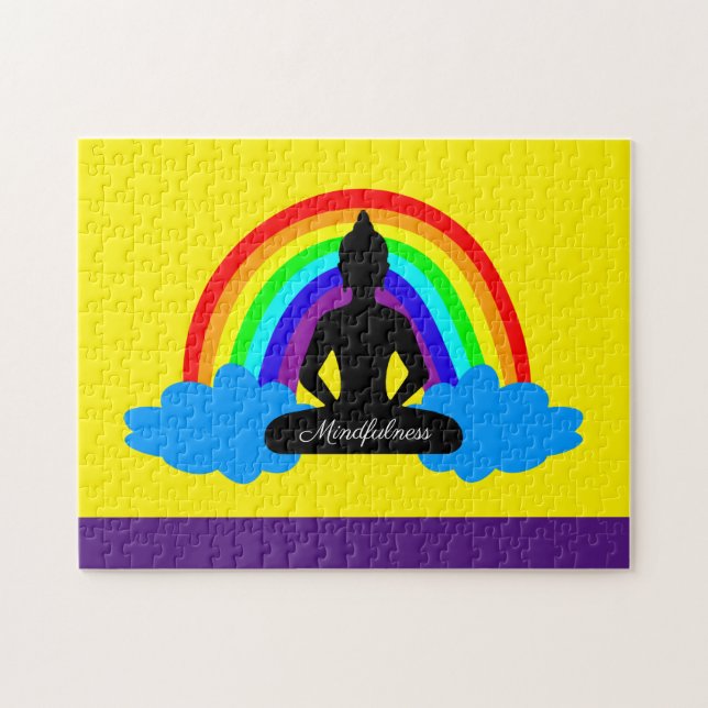 Rainbow Buddha & Mindfulness Yoga /meditation Pussel (Horisontell)