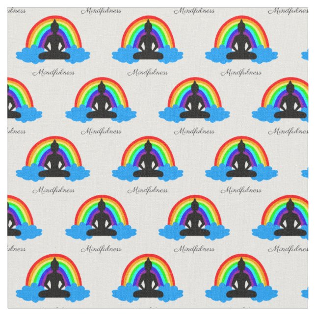 Rainbow Buddha & Mindfulness Yoga /meditation Tyg (Närbild)