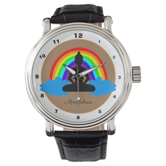 Rainbow Buddha & Mindfulness Yoga /meditation Wat Armbandsur (Framsida)