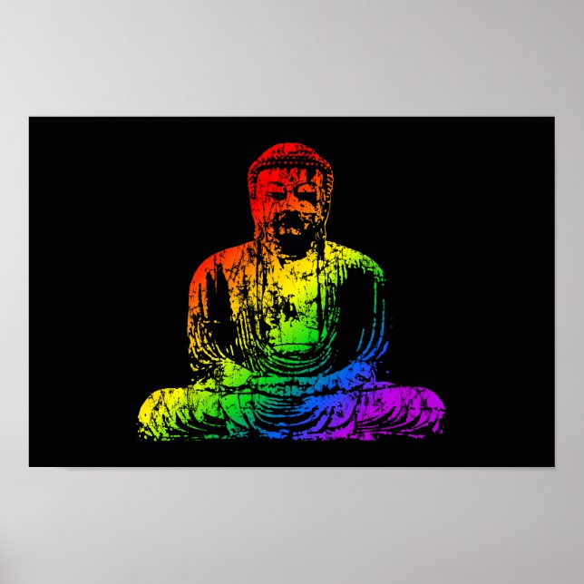 Rainbow Buddha Statue Poster (Framsidan)