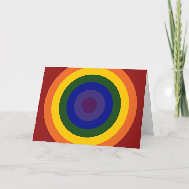 Rainbow Bullseye Birthday Card Kort (Framsida)
