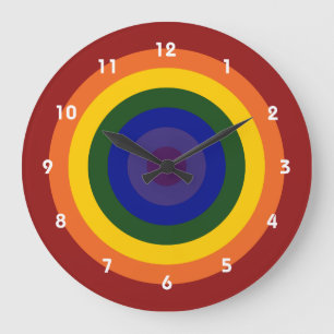 Rainbow Bullseye Clock Stor Klocka