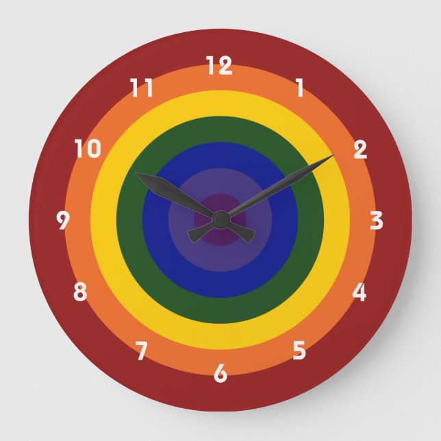 Rainbow Bullseye Clock Stor Klocka (Framsida)