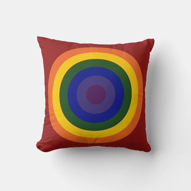 Rainbow Bullseye Kudde (Framsida)
