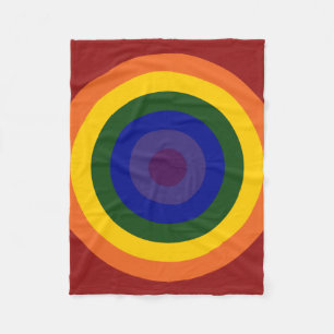 Rainbow Bullseye Mönster Fleecefilt