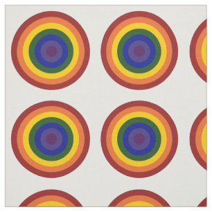 Rainbow Bullseye Mönster Geometric Fabric Tyg