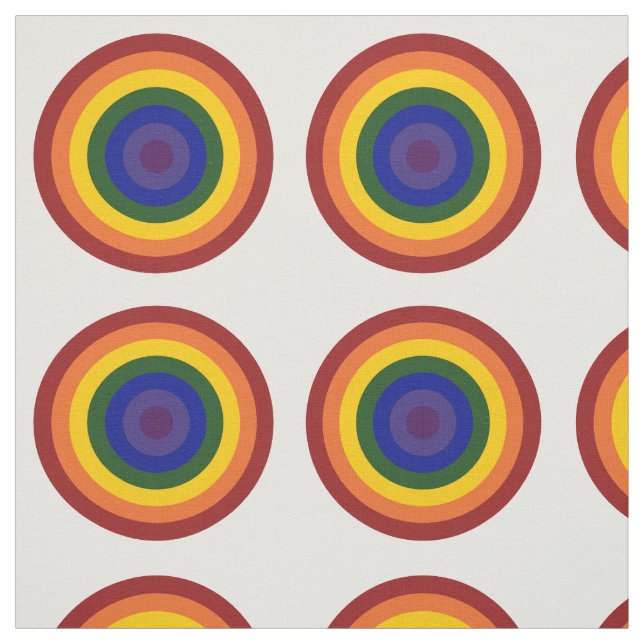 Rainbow Bullseye Mönster Geometric Fabric Tyg (Provkarta)