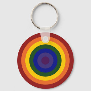 Rainbow Bullseye Nyckelring