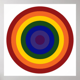 Rainbow Bullseye Poster