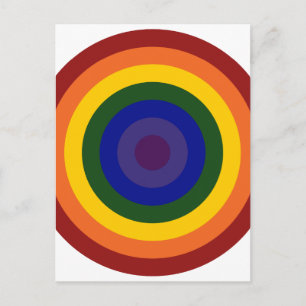 Rainbow Bullseye Vykort