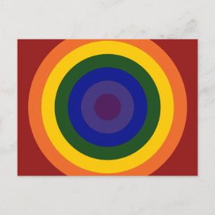 Rainbow Bullseye Vykort