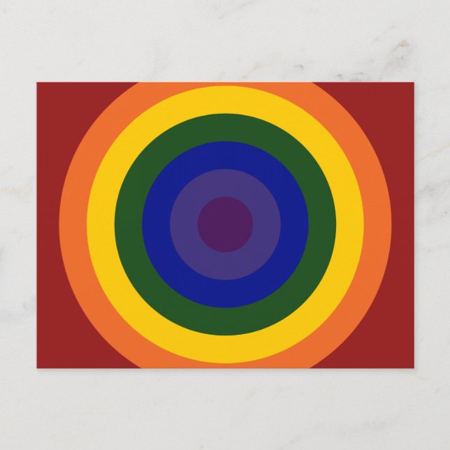 Rainbow Bullseye Vykort (Framsida)
