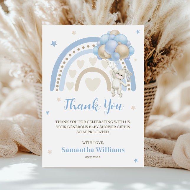 Rainbow Bunny Balloon Baby Shower Tack (Skapare uppladdad)