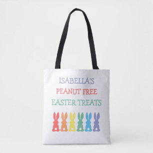 Rainbow Bunny Food Allergy Alert Customized Tygkasse