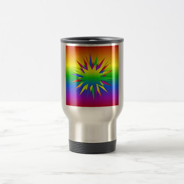 Rainbow Burst mugg - välj stil & färg (Center)