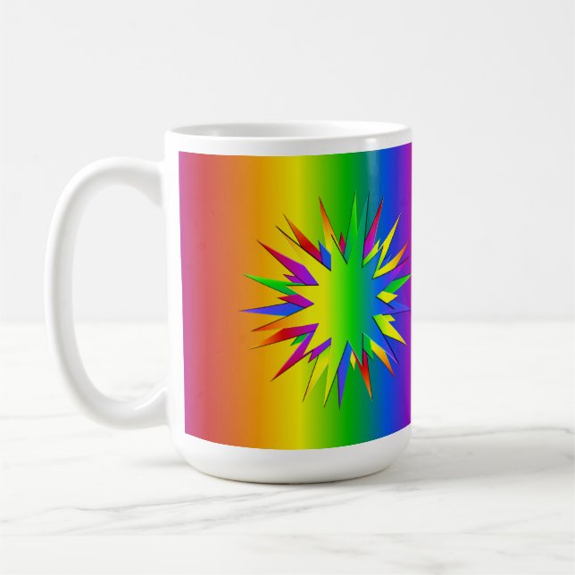 Rainbow Burst mugg - välj stil & färg (Vänster)