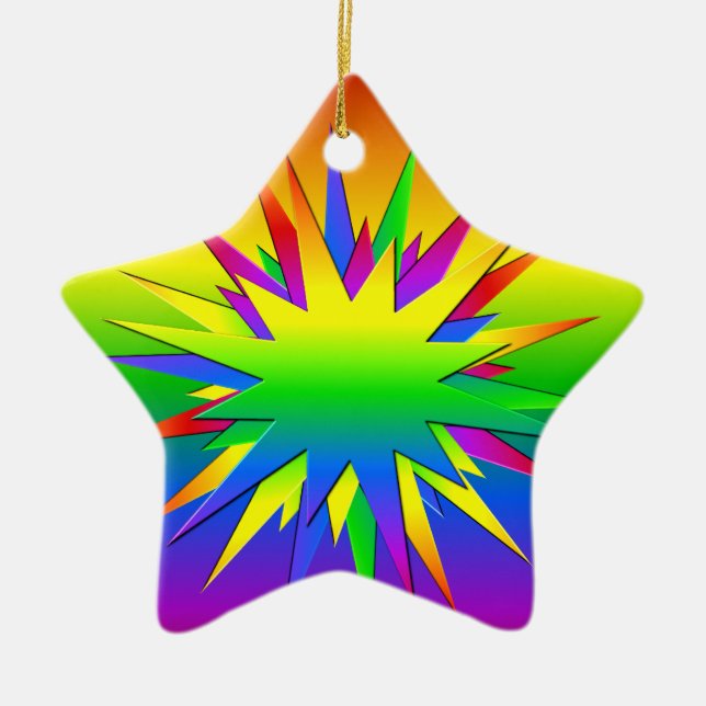 Rainbow Burst-ornament, anpassa Julgransprydnad Keramik (Framsidan)