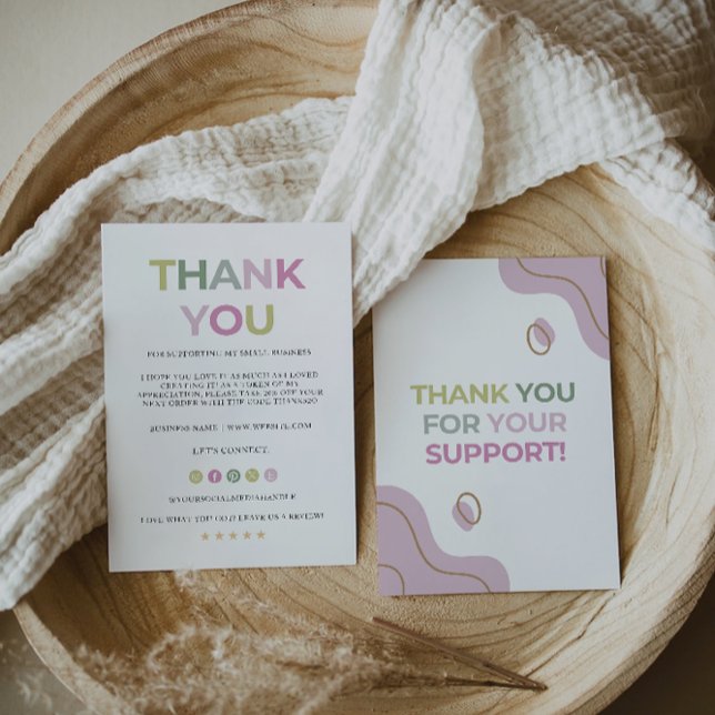 Rainbow Business - tackkort, Tack Kort (Rainbow Business Thank You Card,)