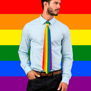 Rainbow Business Tie & Pride Rainbow Flagga/LGBT Slips