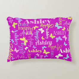 Rainbow butterflies användarnamn Ashley lila Prydnadskudde