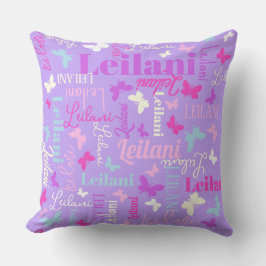 Rainbow butterflies custom name lila Leilani Kudde