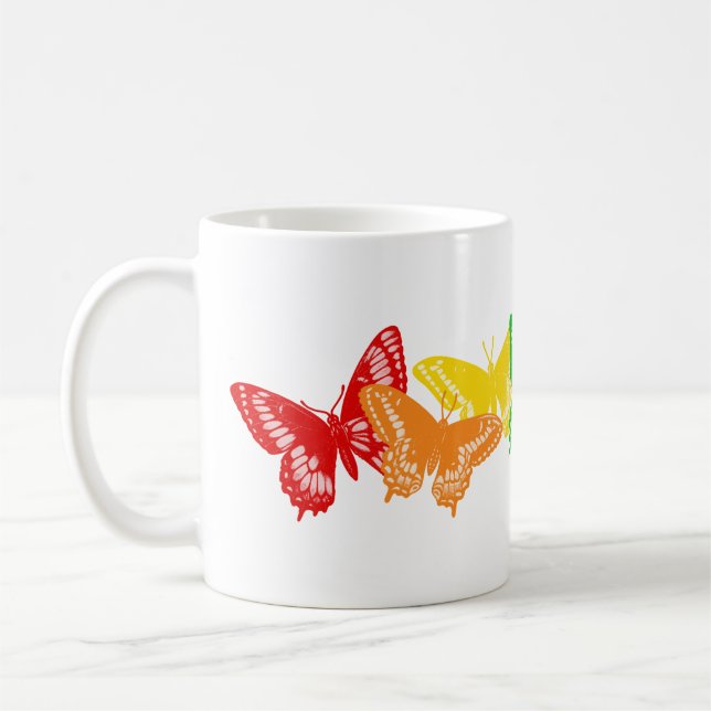 Rainbow Butterflies Kaffemugg (Vänster)