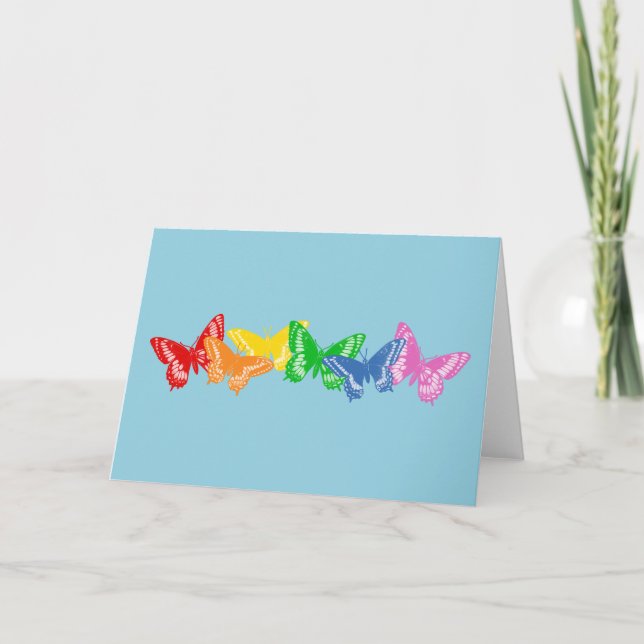 Rainbow Butterflies Kort (Framsida)
