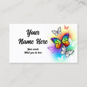 Rainbow Butterflies Morpho och Monarchs Visitkort