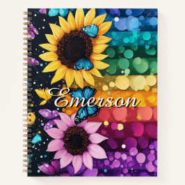 Rainbow Butterflies och Sunblommor Graph Notebook
