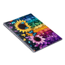 Rainbow Butterflies och Sunblommor Notebook