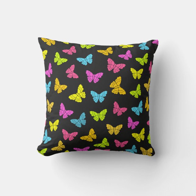 Rainbow butterflies Pillow Kudde (Framsida)