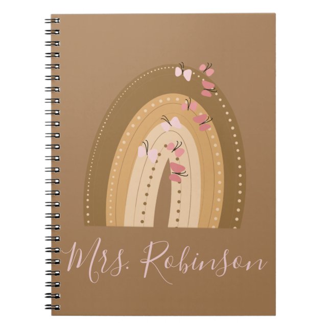 Rainbow Butterflies Skriptlärare Namn bärbar dator Anteckningsbok (Framsidan)