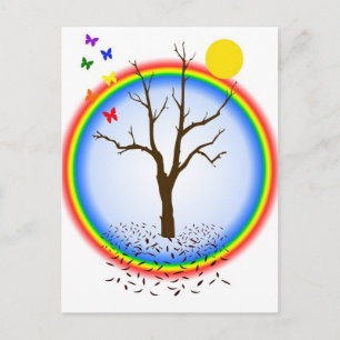 Rainbow Butterflies Vykort